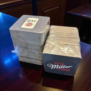 New Miller Lite Coasters • Two sleeves of 100 each